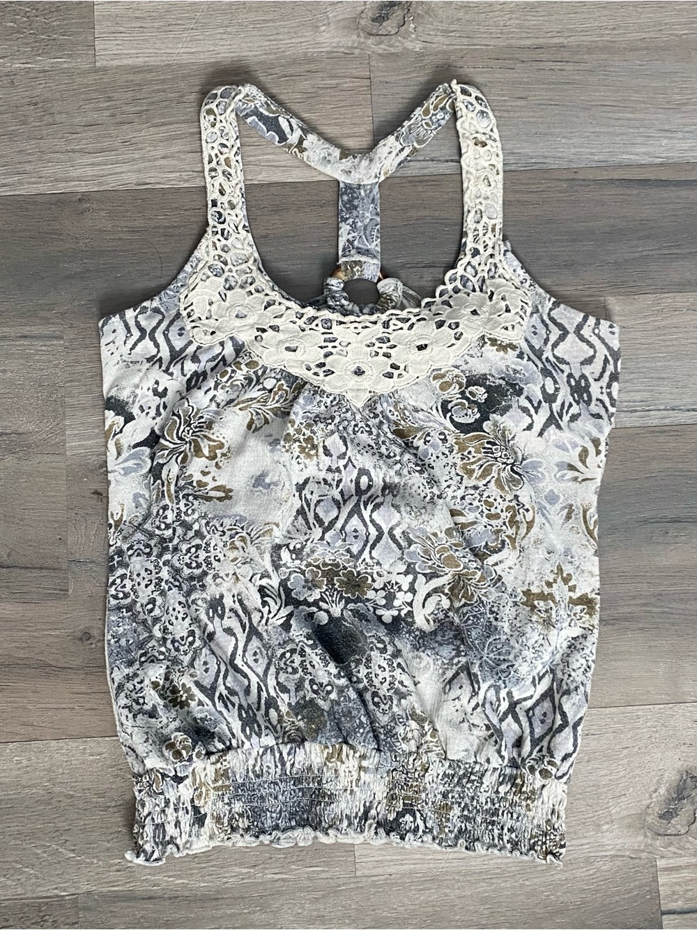 Vintage Y2K Self Esteem Lace Halter Top Boho Hippie Fairy Festival